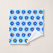 Stijlvolle turquoise bloemen op lichtblauw bad handdoek (Wasdoekje)