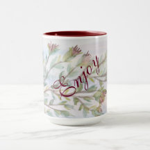 Stijlvolle turquoise en Bourgondische Mok