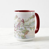 Stijlvolle turquoise en Bourgondische Mok (Voorkant rechts)