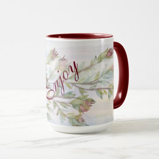 Stijlvolle turquoise en Bourgondische Mok (Voorkant rechts)