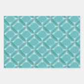 Stijlvolle Turquoise en Silver Lattice Vakantie Inpakpapier Vel (Voorkant)