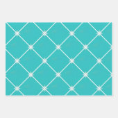Stijlvolle Turquoise en Silver Lattice Vakantie Inpakpapier Vel (Voorkant 3)