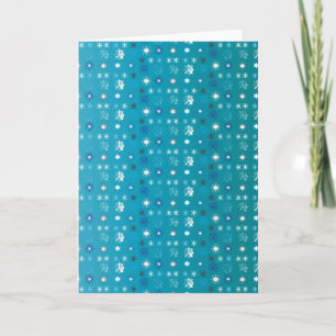 Stijlvolle turquoise en wit, sterren en sneeuwvlok feestdagen kaart