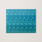 Stijlvolle turquoise en wit, sterren en sneeuwvlok legpuzzel (Horizontaal)