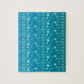 Stijlvolle turquoise en wit, sterren en sneeuwvlok legpuzzel (Verticaal)