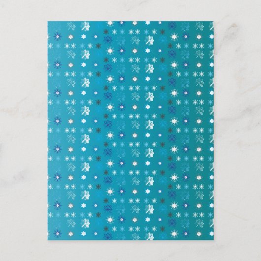 Stijlvolle turquoise en witte, sterren en sneeuwvl briefkaart (Voorkant)