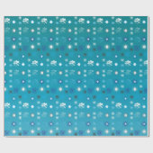 Stijlvolle turquoise en witte, sterren en sneeuwvl cadeaupapier (Vlak)