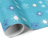 Stijlvolle turquoise en witte, sterren en sneeuwvl cadeaupapier (Rol Hoek)