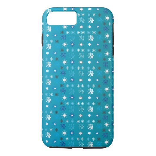 Stijlvolle turquoise en witte, sterren en sneeuwvl Case-Mate iPhone case (Achterkant)
