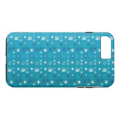 Stijlvolle turquoise en witte, sterren en sneeuwvl Case-Mate iPhone case (Achterkant (Horizontaal))