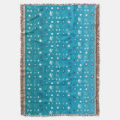 Stijlvolle turquoise en witte, sterren en sneeuwvl deken (Voorkant Verticaal)