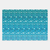 Stijlvolle turquoise en witte, sterren en sneeuwvl inpakpapier vel (Voorkant 2)