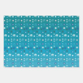 Stijlvolle turquoise en witte, sterren en sneeuwvl inpakpapier vel (Voorkant)