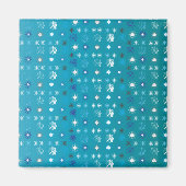 Stijlvolle turquoise en witte, sterren en sneeuwvl magneet (Voorkant)