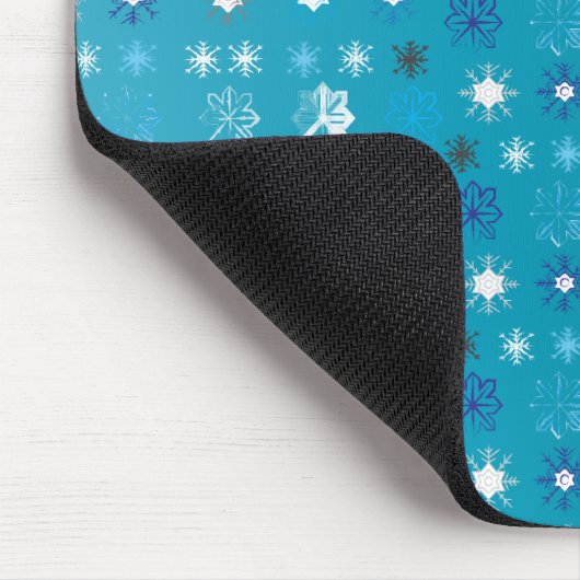 Stijlvolle turquoise en witte, sterren en sneeuwvl muismat (Hoek)