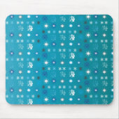 Stijlvolle turquoise en witte, sterren en sneeuwvl muismat (Voorkant)