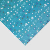Stijlvolle turquoise en witte, sterren en sneeuwvl tissuepapier (Detail)