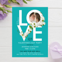 Stijlvolle Turquoise Liefde Valentijn Foto Floral