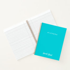 Stijlvolle turquoise minimalistische meisjesachtig notitieboek