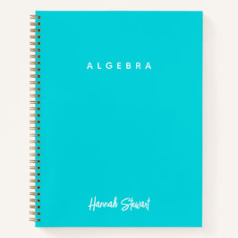 Stijlvolle turquoise minimalistische meisjesachtig notitieboek