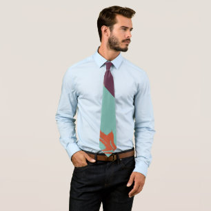Stijlvolle Turquoise Paarse Oranje Blad #2 Stropdas