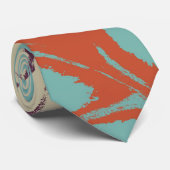 Stijlvolle Turquoise Paarse Oranje Blad #2 Stropdas (Opgerold)