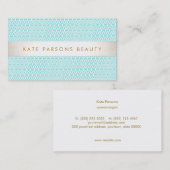 Stijlvolle Turquoise Pattern Mode en Beauty Visitekaartje (Voorkant / Achterkant)
