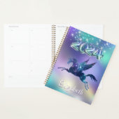 Stijlvolle Turquoise Regenboog eenhoorn Glitter 20 Planner (Display)