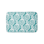 Stijlvolle turquoise & witte varen blad krullen we badmat (Voorkant)