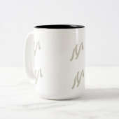 Stijlvolle tweetonige "M"-Mok - Perfect cadeau voo Tweekleurige Koffiemok (Voorkant links)