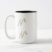Stijlvolle tweetonige "M"-Mok - Perfect cadeau voo Tweekleurige Koffiemok (Links)