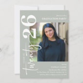 Stijlvolle Twenty25 foto afstudeerfeest Kaart (Voorkant)