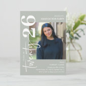 Stijlvolle Twenty25 foto afstudeerfeest Kaart (Staand voorkant)