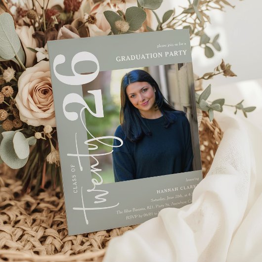 Stijlvolle Twenty25 foto afstudeerfeest Kaart