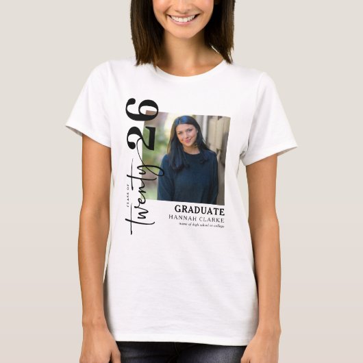 Stijlvolle Twenty25 Foto Afstuderen Keepsake Gift T-shirt (Voorkant)