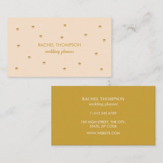 Stijlvolle Twinkelende Gouden Sterren Visitekaartje (Voorkant / Achterkant)