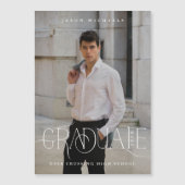 Stijlvolle Type Foto Afstudeeruitnodiging (Voorkant)