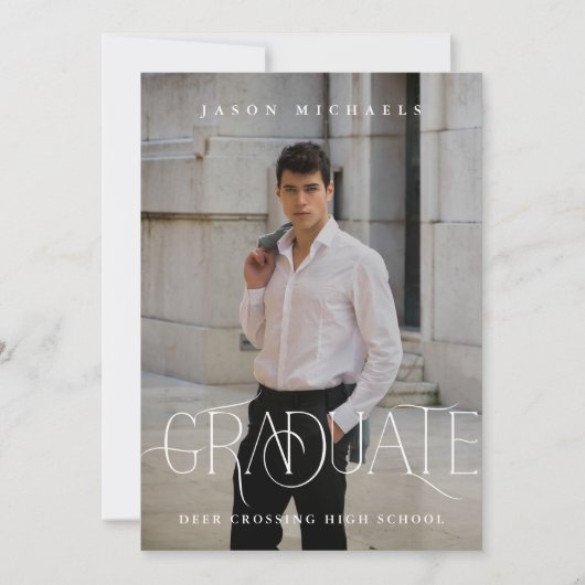 Stijlvolle type foto afstuderen partij kaart (Voorkant)