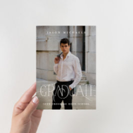 Stijlvolle type foto afstuderen partij kaart