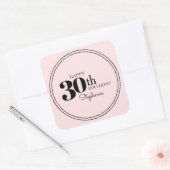 Stijlvolle Typografie 30e Verjaardag met Naam Vierkante Sticker (Envelop)