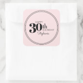 Stijlvolle Typografie 30e Verjaardag met Naam Vierkante Sticker (Tas)