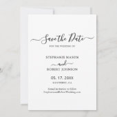 Stijlvolle Typografie 3 Fotocollage Bruiloft Save The Date (Achterkant)