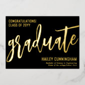 Stijlvolle Typografie Afstuderen Foto Folie Kaart (Voorkant)