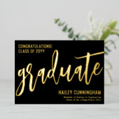 Stijlvolle Typografie Afstuderen Foto Folie Kaart (Staand Voorkant)