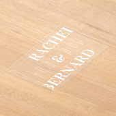Stijlvolle typografie Bold Bright Transparent Wedd Acryl Uitnodigingen (Laagn)