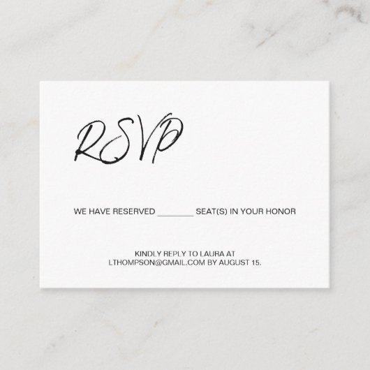 Stijlvolle Typografie E-mail RSVP Gold script QR c Informatiekaartje (Voorkant)