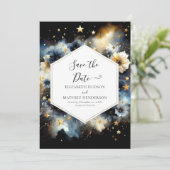 Stijlvolle typografie Hemelse bruiloft Save The Date (Staand voorkant)
