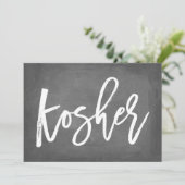 Stijlvolle typografie krijtbord koosjer afdruk kaart (Staand voorkant)