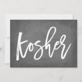Stijlvolle typografie krijtbord koosjer afdruk kaart (Achterkant)