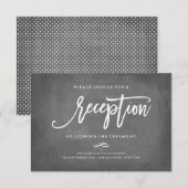 Stijlvolle typografie krijtbord trouwreceptiekaart informatiekaartje (Voorkant / Achterkant)